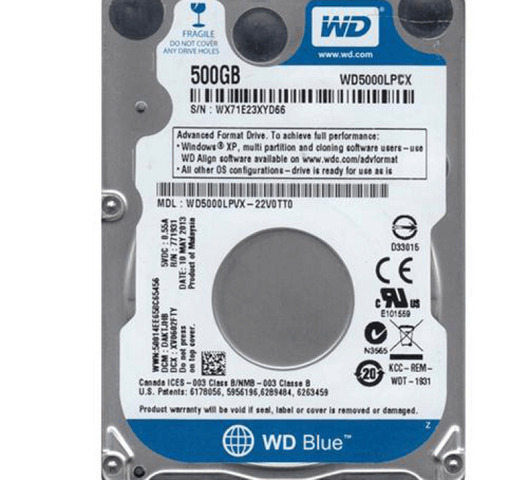 Ổ cứng Laptop Western 500G – Hàng Cũ